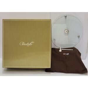 Vintage Christofle Silverplate & Glass Centerpiece Cheese Handled Serving Dish